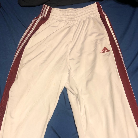 red and white adidas sweatpants
